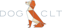 DOG·CLT logo orange and white brittany spaniel origami dog